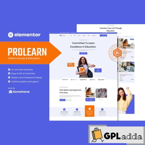 Prolearn - Online Course & Education Elementor Template Kit