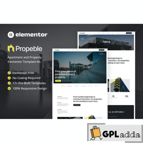 Propeble - Apartment & Property Elementor Template Kit