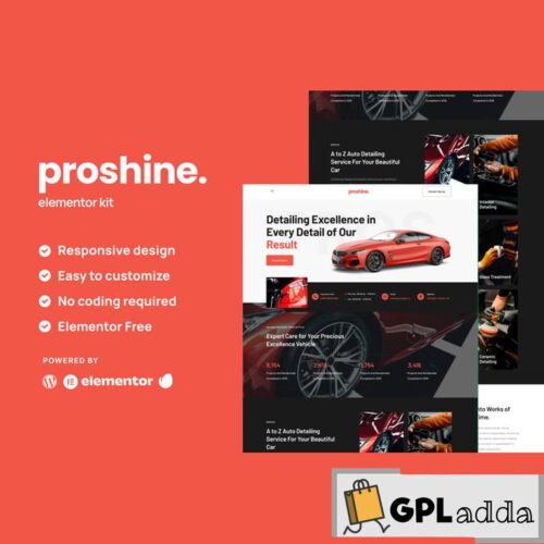 Proshine - Car Detailing & Auto Service Elementor Template Kit