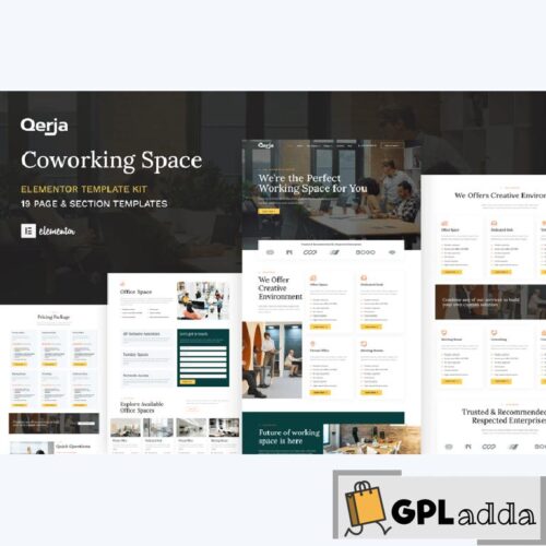 Qerja - Coworking Space WordPress Elementor Template Kit