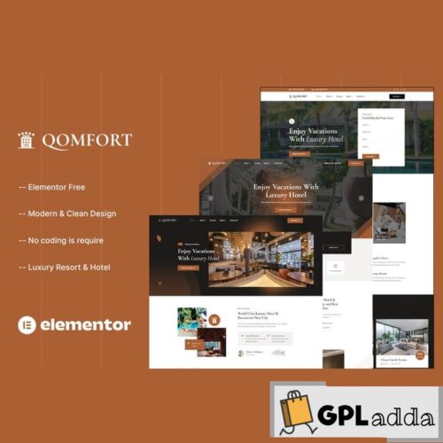 Qomfort - Hotel Booking Elementor Template Kit