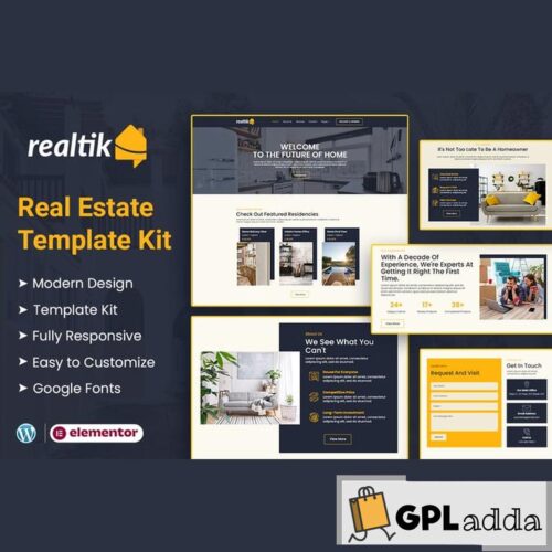 Realtik - Real Estate & Property Sales Elementor Template Kit