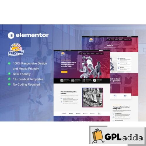 Rebound - Basketball Team & Sport Club Elementor Template Kit