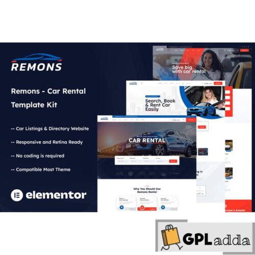 Remons - Car Rental Elementor Template Kit