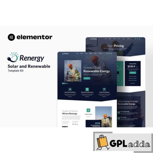 Renergy - Solar & Renewable Elementor Template Kit