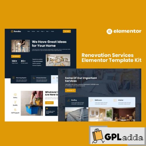 Renoba - Renovation Services Elementor Template Kit