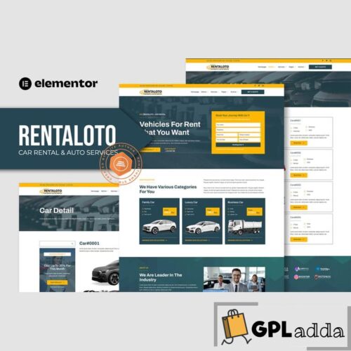 Rentaloto - Car Rental & Auto Services Elementor Template Kit