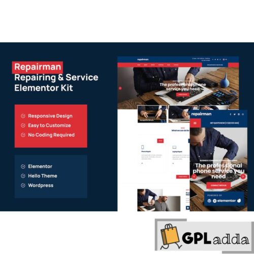 Repairman - Gadget Repair & Service Elementor Template Kit