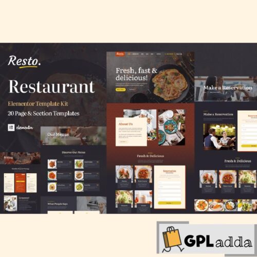 Resto - Restaurant Catering & Cafe Elementor Pro Template Kit