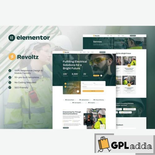 Revoltz - Electrical Installation & Maintenance Elementor Template Kit