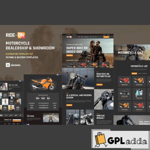 Ride ON - Motorcycle Dealership WordPress Elementor Template Kit