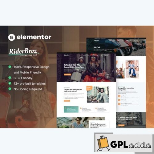 RiderBroz - Motorcycle Club Elementor Template Kit