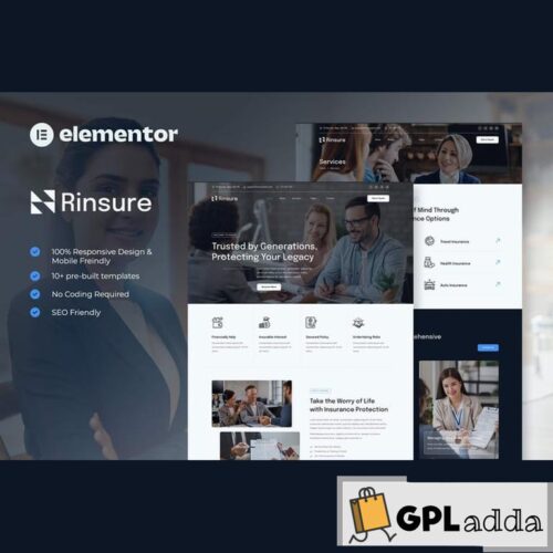 Rinsure - Insurance Agency Elementor Template Kit