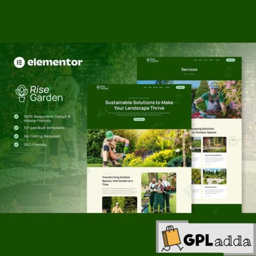 Risegarden - Landscape & Gardening Service Elementor Template Kit