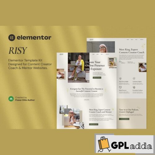 Risy - Content Creator Coach & Mentor Elementor Template Kit