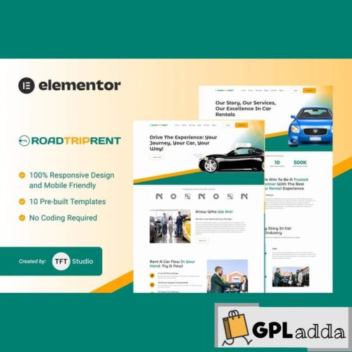 RoadTripRent - Premium Car Rental Elementor Template Kit