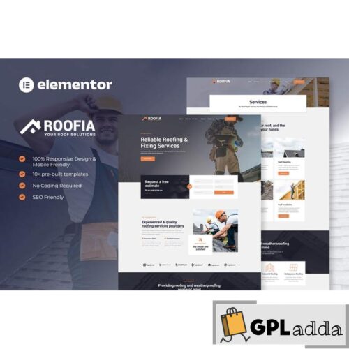 Roofia - Roofing Services Elementor Template Kit