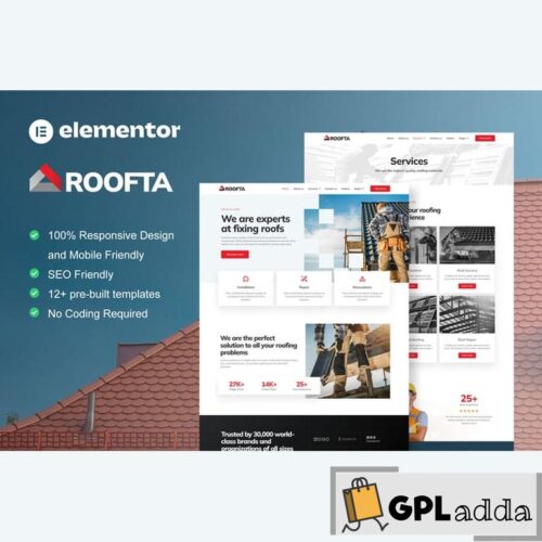 Roofta - Roofing Services Elementor Template Kit