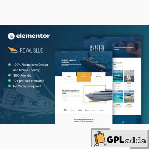 RoyalBlue - Yacht Club & Boat Rental Elementor Template Kit