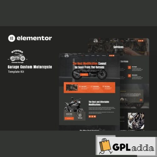 Ryders - Garage Custom Motorcycle Elementor Template Kit