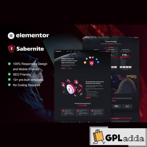 Sabernite - Cyber Security Services Elementor Pro Template Kit