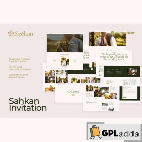 Sahkan - Wedding Invitation & Gallery Elementor Template Kit