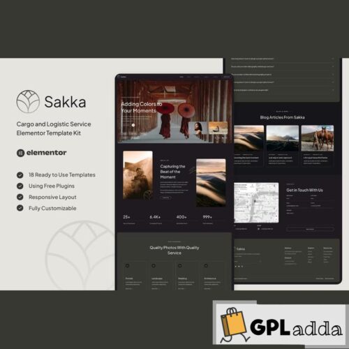 Sakka - Photography Service & Portfolio Elementor Template Kit