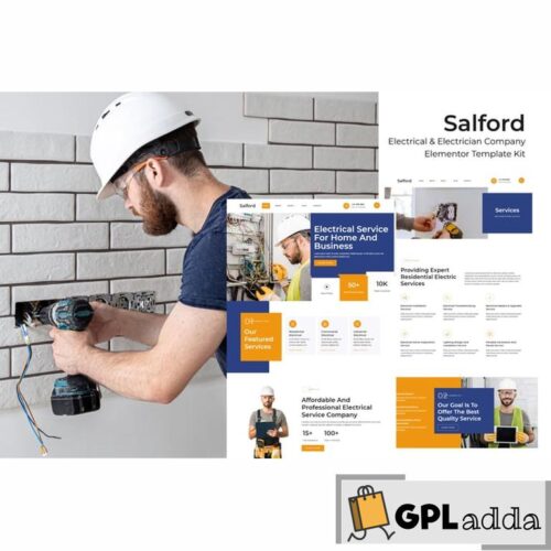 Salford - Electrical & Electrician Service Company Elementor Pro Template Kit