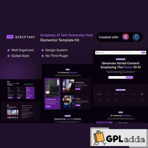 Scriptany - AI Text Generator Hub Elementor Pro Template Kit