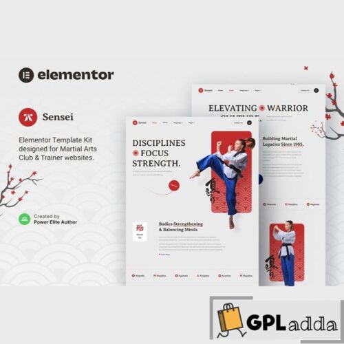 Sensei - Martial Arts Club & Trainer Elementor Template Kit