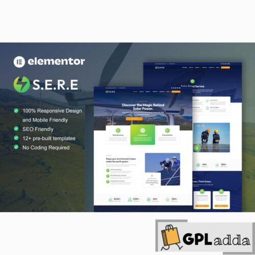 Sere - Solar & Renewable Energy Elementor Pro Template Kit