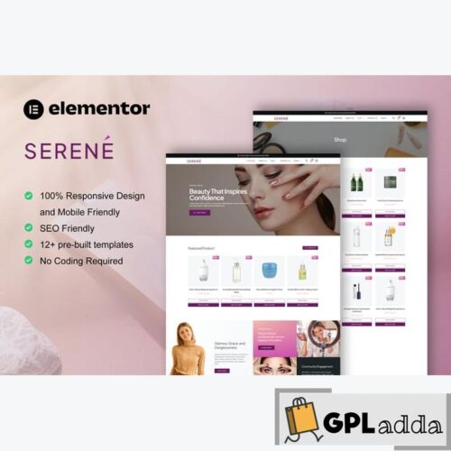 Serene - Beauty Shop & Skincare Elementor Pro Template Kit