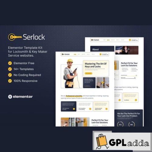 Serlock - Key Maker & Locksmith Service Elementor Template Kit