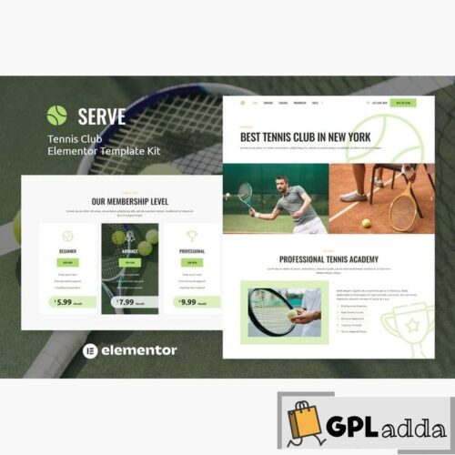 Serve - Tennis School & Sport Club Elementor Template Kit