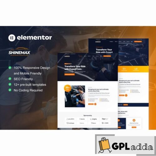 ShineMax - Car Detailing & Repair Services Elementor Pro Template Kit