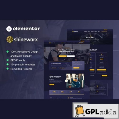 ShineWorx - Car Detailing Service & Car Repair Elementor Pro Template Kit