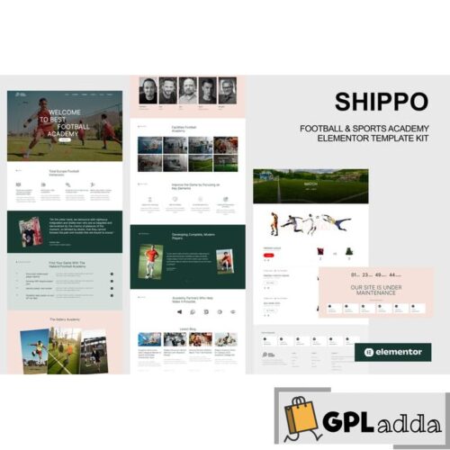 Shippo - Football & Sports Academy Elementor Template Kit