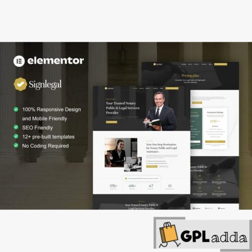 SignLegal - Notary Public & Legal Services Elementor Pro Template Kit