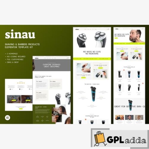 Sinau - Shaving & Barbers Products Elementor Template Kit