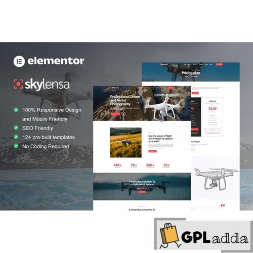 Skylensa - Aerial Photography & Videography Elementor Template Kit