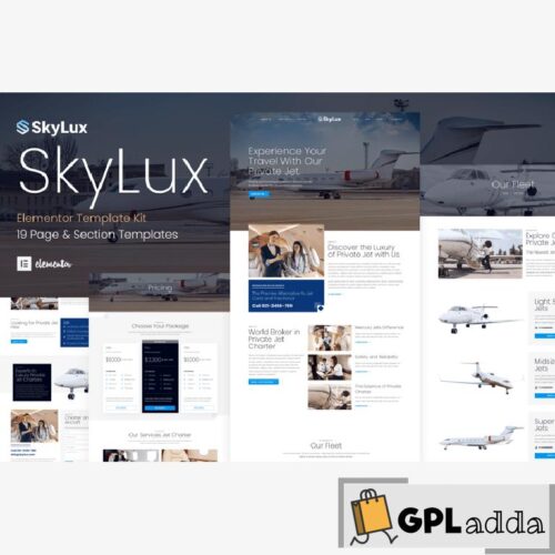 Skylux - Private Jet & Airplane Charter Company Elementor Template Kit