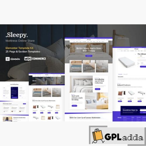 Sleepy - Mattress & Bedding Online Store Elementor Pro Template Kit