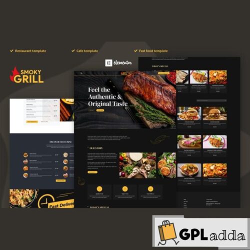 Smoky Grill - Restaurant & Cafe Elementor Pro Template Kit