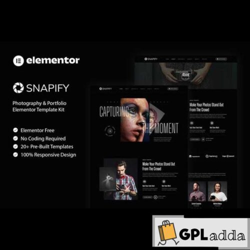 Snapify - Photography & Portfolio Elementor Template Kit