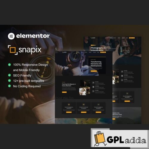 Snapix - Photography & Videography Services Elementor Template Kit