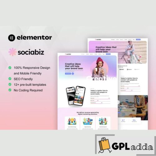 SociaBiz - Digital Marketing Agency Elementor Pro Template Kit