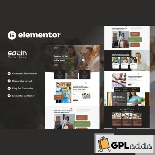 Socin - Volunteer & Charity Elementor Template Kit