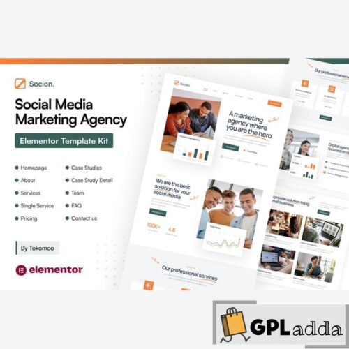 Socion - Social Media Marketing Agency Elementor Pro Template Kit