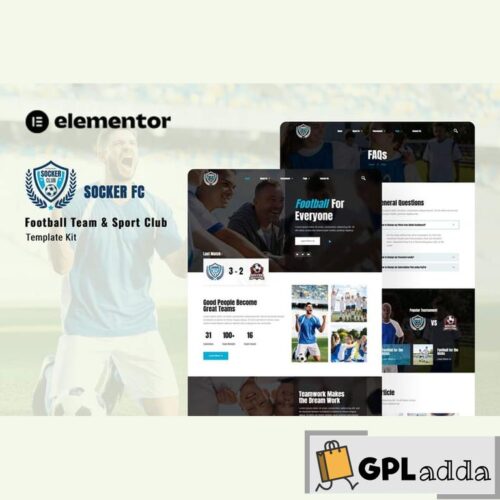 Socker - Football Team & Sports Club Elementor Template Kit