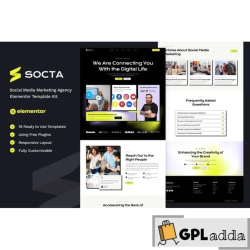 Socta - Social Media Marketing Agency Elementor Template Kit